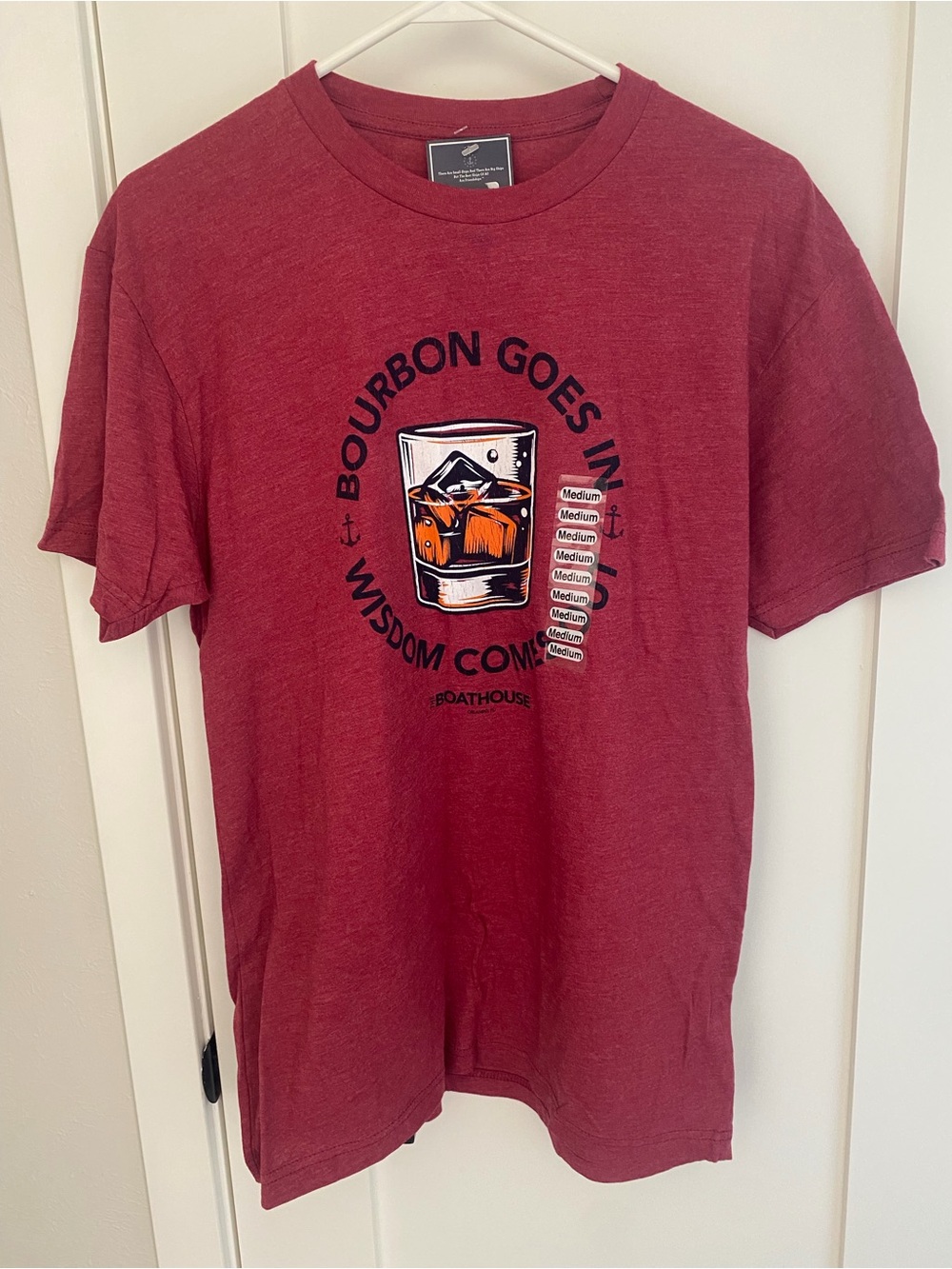 Men's 'Bourbon Goes In' Graphic Tee - Red